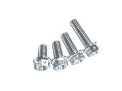 TITANIUM GRADE 5 RACE SPEC M5 HEX HEAD WITH BUILT IN WASHER CROSS DRILLED SAFETY