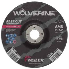 Wheel Type 27 Grinding Fast Cut Grinding 6″x1/4″ WEILER Wolverine Depressed