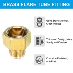 2Pcs 3/4″ Female Flare x 5/8″ Male Flare Connector Brass Adapter Reducing