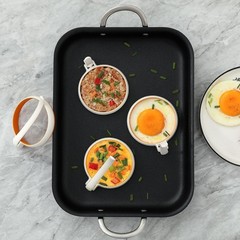 Silicone Fried Egg Cooker Rings Set,Nonstick,Easy to Use&Clean, White&Orange