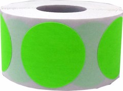 Circle Color Dot Stickers | 1.25″ Inches Round – 500 Pack | Pick One Color