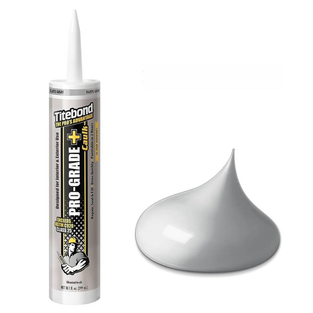 Caulk 10.1 Oz Pro Grade Plus Siliconized Acrylic Water Based Slate Gray Titebond