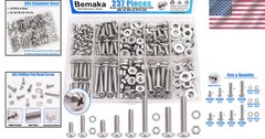 Assorted 304 Stainless Steel Bolts, Nuts & Washers Kit – 8 Screw Sizes Included