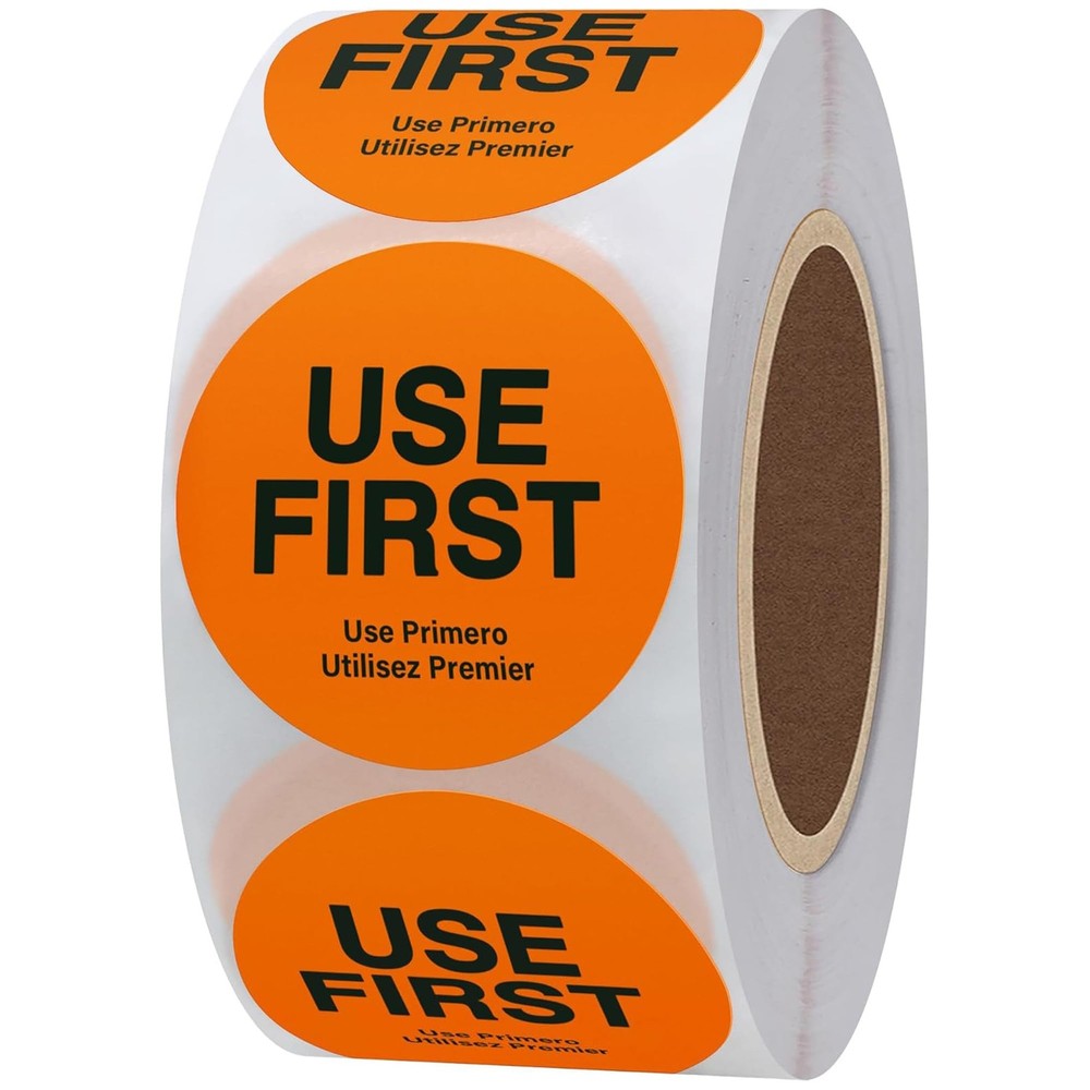 500 Pcs 1.5 Inch Use First Stickers – Dot Pharmacy Labels inch, Orange