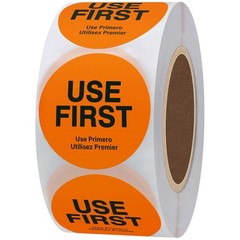 500 Pcs 1.5 Inch Use First Stickers – Dot Pharmacy Labels inch, Orange