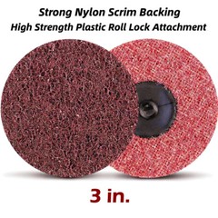 25PC 3 inch Medium Surface Conditioning Roll Lock Sanding Disc Die Grinder Drill