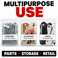 8×10 Zip Lock Poly Bags Clear 2 Mil White Block Label Bags Bulk Available