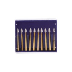 10pcs Dental Tungsten Steel Carbide Bur FG 7406 Egg Shape F High Speed Handpiece