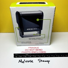Fragile Do Not Bend Photo Enclosed Rubber Stamp Red Ink Ideal 4913