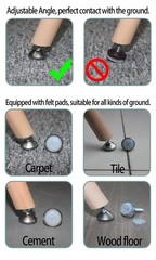 Furniture Levelers Swivel Feet,Angle Height Adjustable(1/4-20 Nut Inserts Kit…
