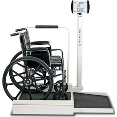 Detecto 6495 Stationary Digital Wheelchair Scale Handrail 800lb x 0.2lb BMI WiFi