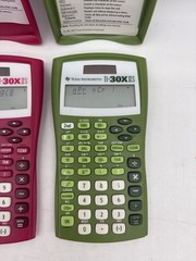 Lot of 2 Texas Instruments TI-30X IIS Scientific Calculators Pink & Green WORKS