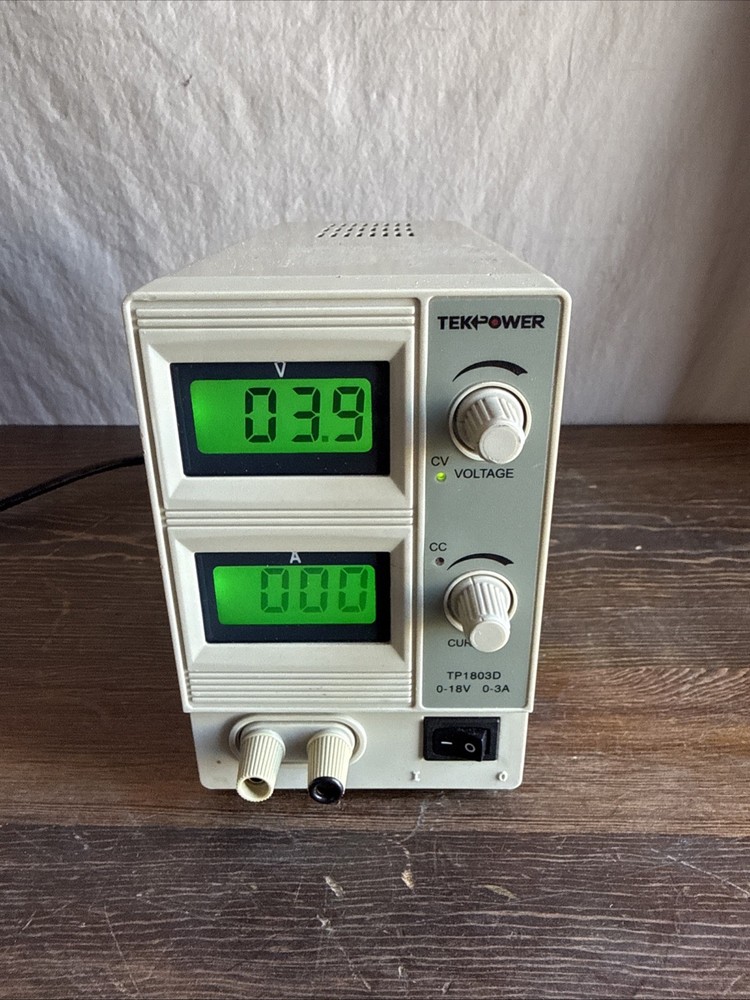 Tekpower TP1803D Lab Grade Variable Linear DC Power Supply, 0-18V @ 0-3A PC