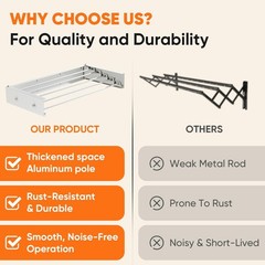 Clothes Drying Rack 31.5 inches Foldable Wall Mount Laundry Rack Folding Indo…