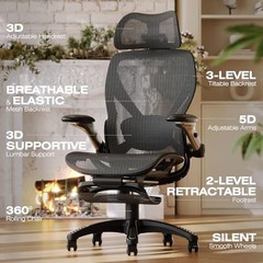 ELABEST X100 Ergonomic Mesh Office Chair Footrest Big Tall