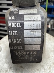 Watts No. 152A Model 125M 1/2” 10-30psi Steam Regulator, NOS, MAKE OFFER!!!