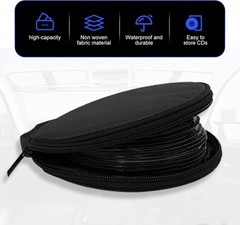 Car CD Storage Bag with Carrying Strap, 20-Capacity Oxford Cloth Color: Black