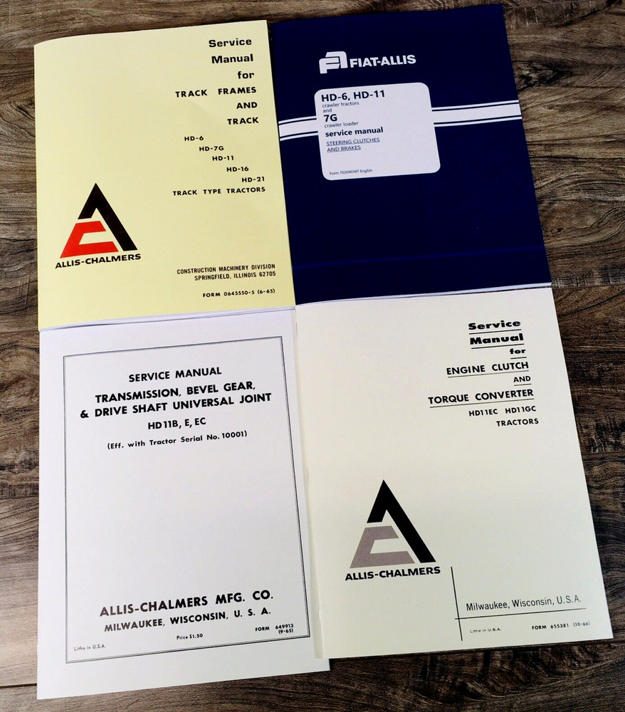 Allis Chalmers HD11EC Crawler Tractor Service Manual Repair Shop Technical Set