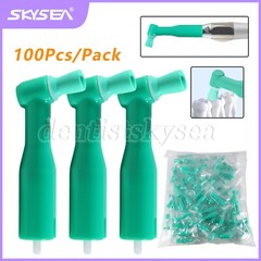 100pcs Dental Prophy Brush Cup Disposable 105° Angle Polish Brushes Green
