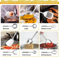 6-Piece Cooking Utensils Set, Stainl Steel Kitchen Utensils,