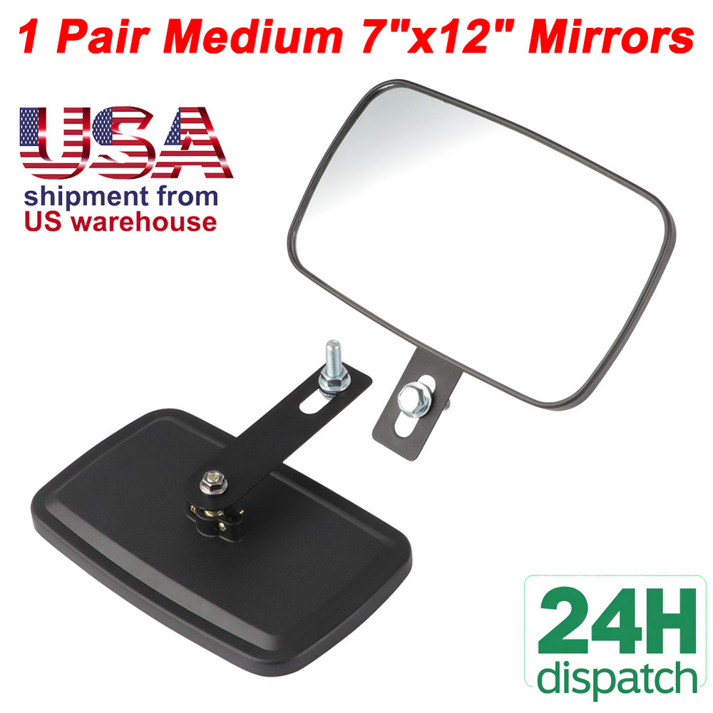 Pairs For John Deere and New Holland Boomer/Loader/Tractor Mirror Kit , 7″x12″