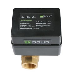 U.S. Solid Motorized Ball Valve with Indicator Lights 1/2 in Brass 9-36V N/O