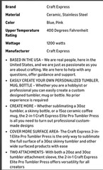 Craft Express Blue or Pink Elite Pro Max 2-in-1 Tumbler Heat Press