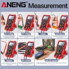 Digital Multimeter Tester AC DC Volt Ohm Amp Clamp Meter Auto Range LCD Handheld
