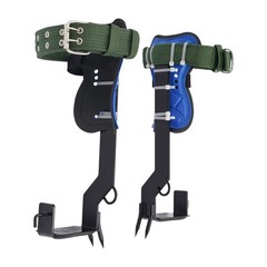 Adjust Tree/Pole Climbing Spike Set 2 Gear Safety Belt Rope Lanyard w/ Carabiner