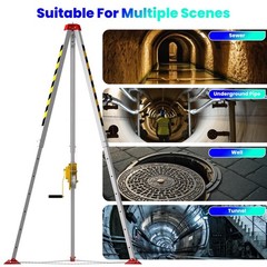 Confined Space Tripod Kit w/ 2600 LBS Lifting Winch Confined Space Rescue Tripod