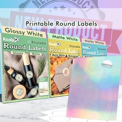 Koala Printable Round Label 2 Inch Waterproof Round Sticker Paper Inkjet Laser