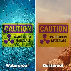 (2 Pack) Radioactive Materials OSHA Caution Radiation Sign Decal Metal Plastic