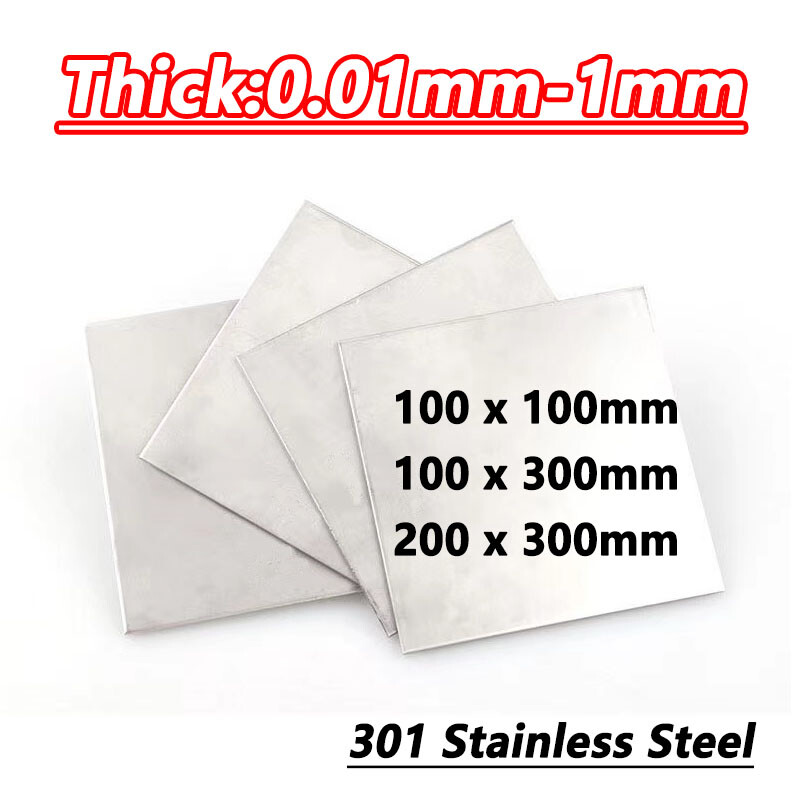 Stainless Steel 301 Plate Sheet Metal 0.01/0.02/0.03/0.04/0.05/0.1 – 1mm Thick