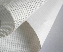 Mesh Banner Material w Liner, 1000×1000, White 63 in x 160 ft Roll