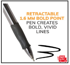 BIC Velocity Bold Retractable Ball Pen, Bold Point (1.6mm), Black, 2-Count
