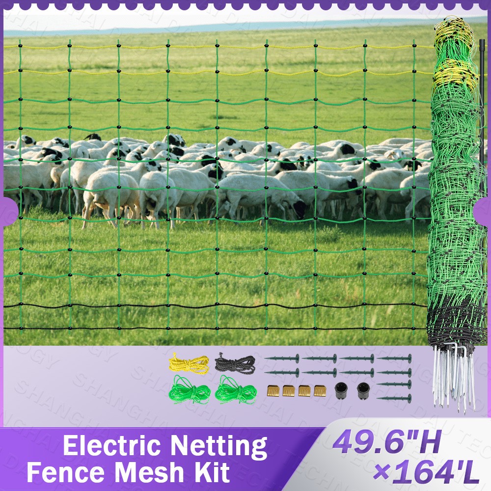 49.6″H x 164’L Electric Fence Netting,Portable Livestock Nets Mesh for Hog Dogs