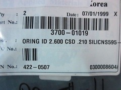 AMAT 3700-01019 ORING ID 2.600 CSD .210 SILICNS595-50 MS-004 ***20 PACK***