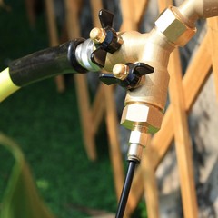 Garden Hose Thread Adapter 1/4″ NPT to 3/4″ GHT Brass Garden Hose Connect Pipe F