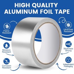 3 Pack Aluminum Foil Tape 3.9 Mil 2″ X 150 Feet Total Silver High Temperature