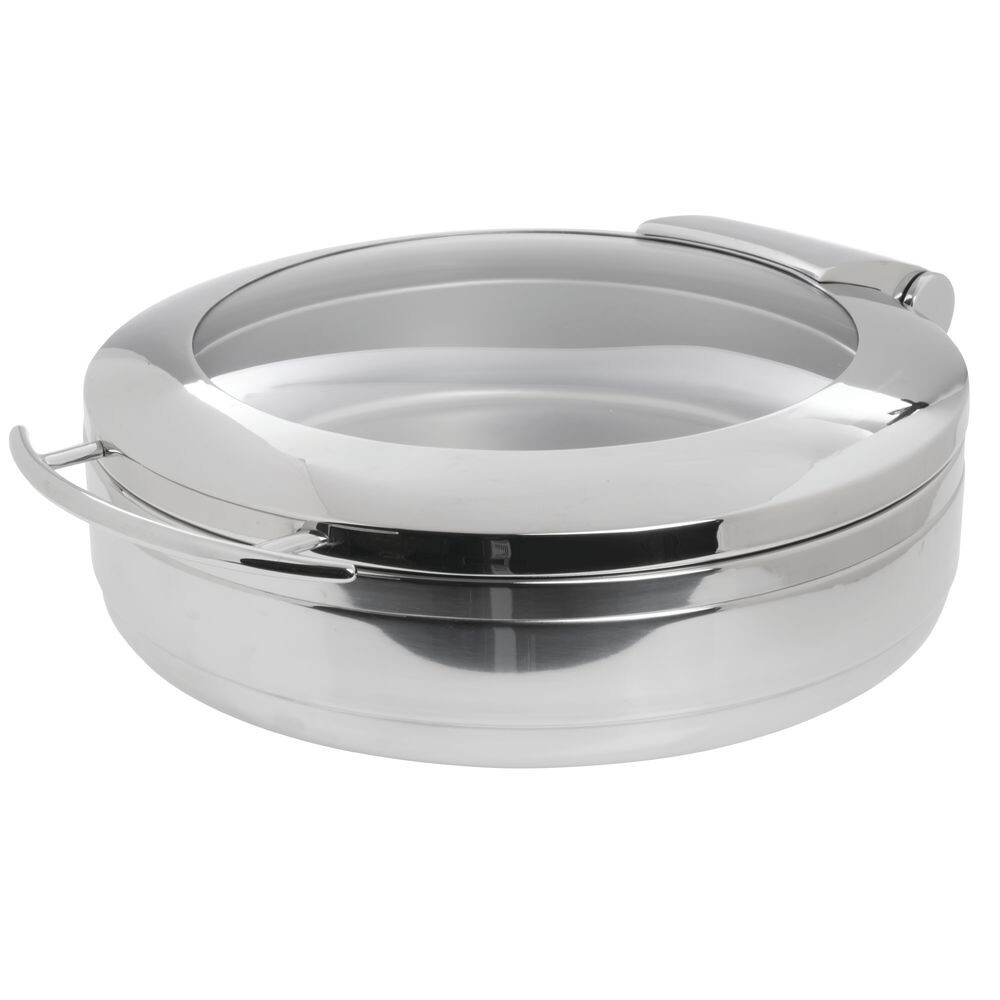 Hubert 20289 6 3/10 Qt Round Modern Style Stainless Steel Split-Pot Chafer