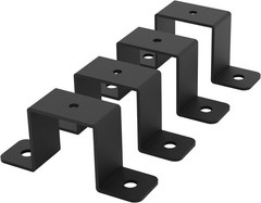 4Pcs 2×2 Square Tube U Clamp Bracket Strap Deck Fence Post Mount Black Metal