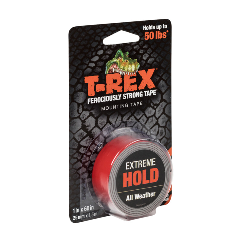 T-Rex 285337 Clear Moisture Resistant Double Sided Mounting Tape 60 L x 1 W in.