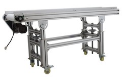 Electric 59×11.8in Food Grade PU Belt Conveyor 110V Speed&Height Adjustable 120W