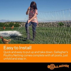 82′ Gallagher electric poultry net fence