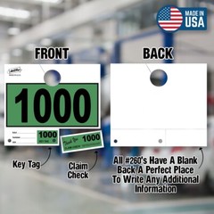Versa-Tags 3000 Green Automotive 3 Part Dispatch Numbers Mirror Hang Tags