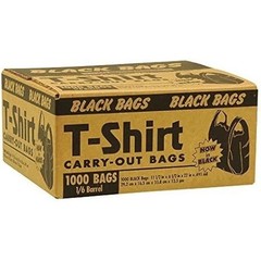Black T-Shirt Carryout Bags (300 ct.) by Poly-America