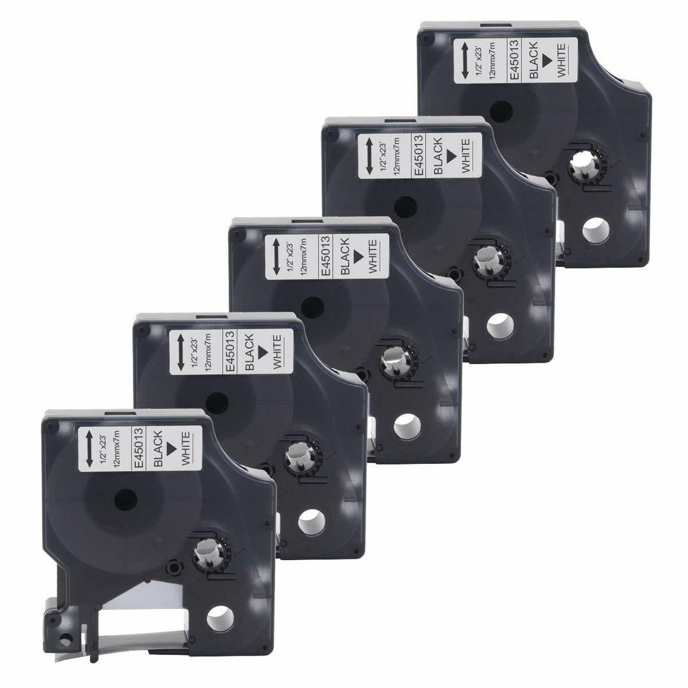 5-Pk/Pack D1 Label Tape 45013 S0720530 for DYMO LabelManager 160 280 420P