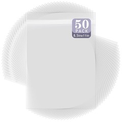 Golden State Art 50 Pack Acid-Free Clear Sleeves Storage Bags 8.5×11,