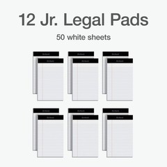 Legal Pads, 12 Pack, Premium Note Pads, 50 Legal Ruled 5″ x 8″ Sheets, Bright…