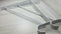 2 Metal Self Rod Bracket White with Clothes Rod at Front 11″ Shelf